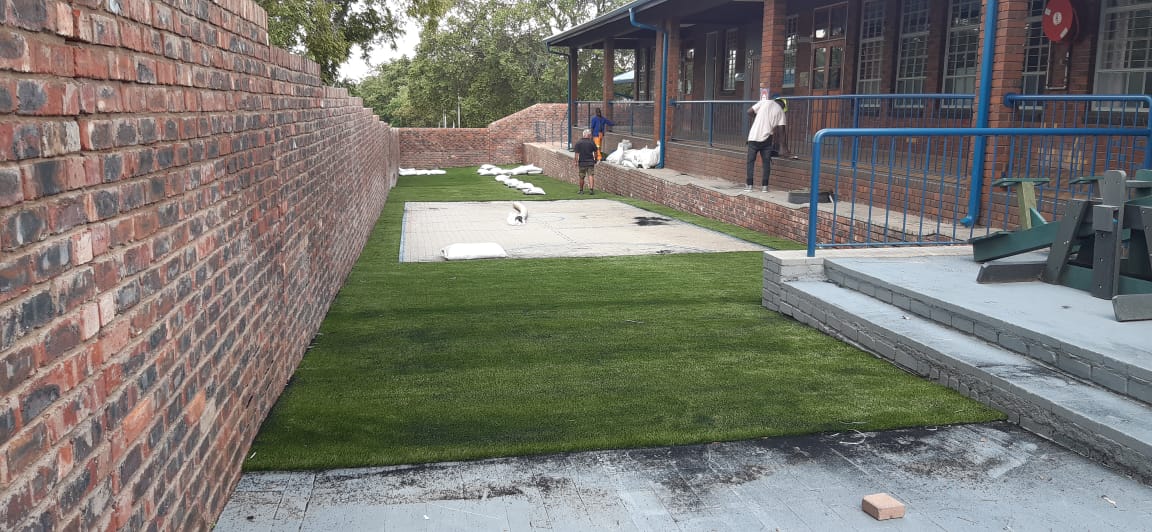 PTA Play Area artificial grass installation by Syngrass