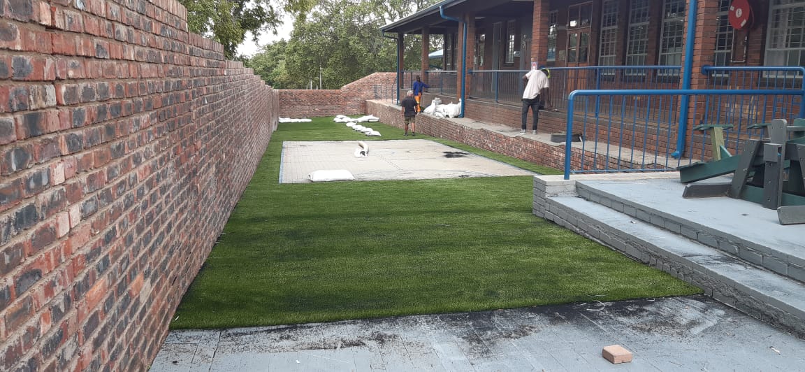 artificial grass in play area