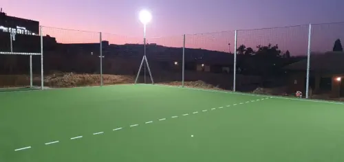 artificial soccer and netball pitch