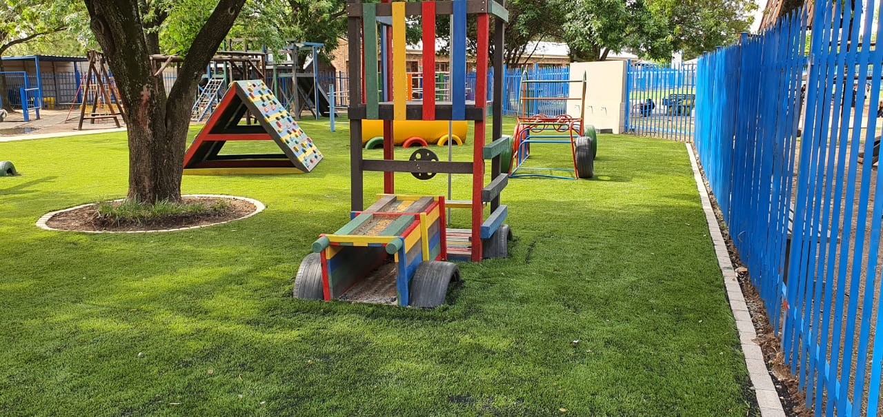 play area with artificial grass