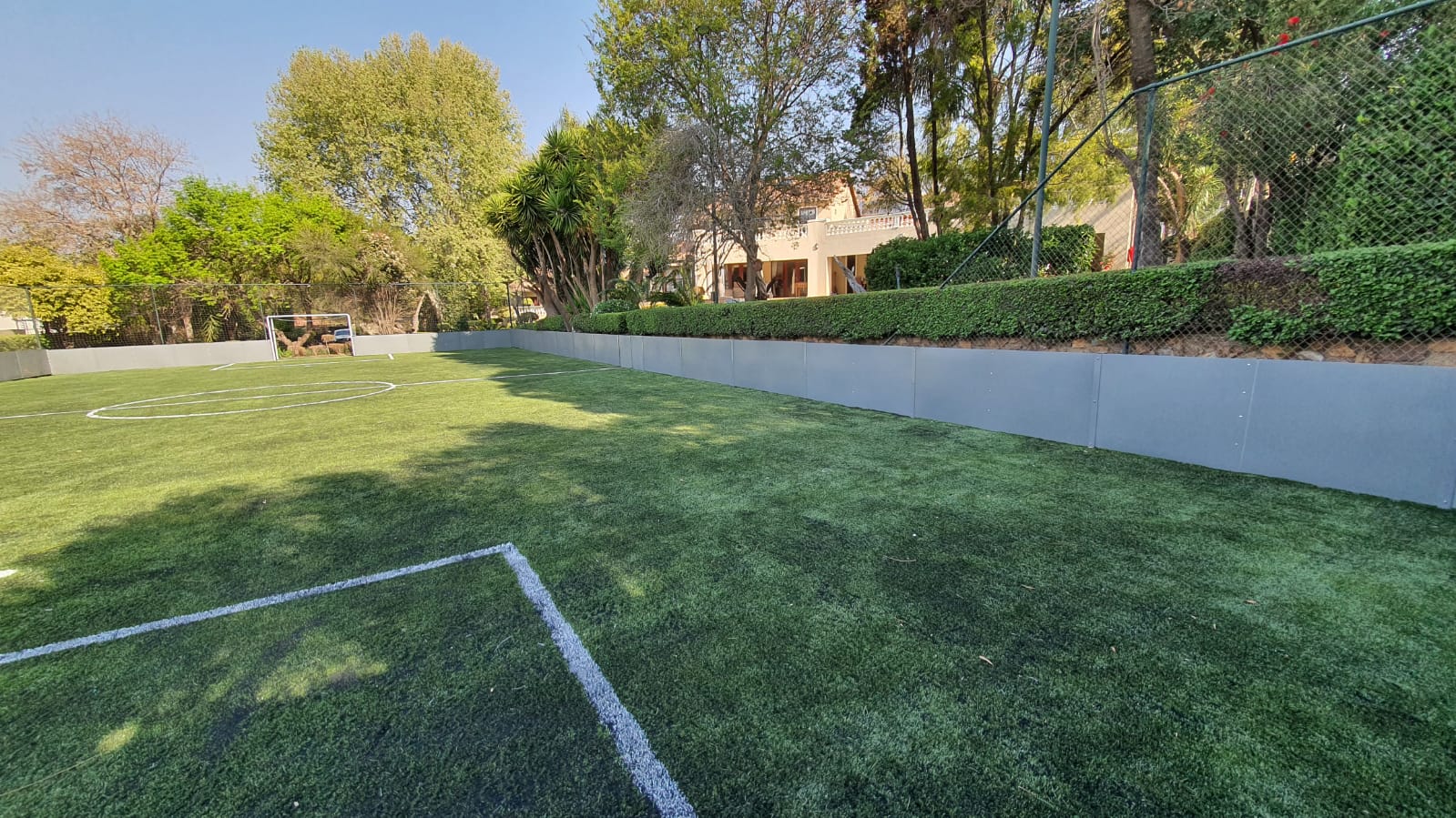 soccer pitch converted on a tennis court