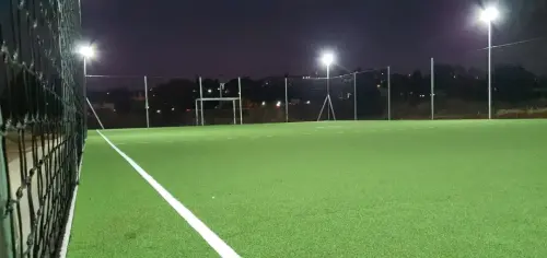 soccer pitch with netball