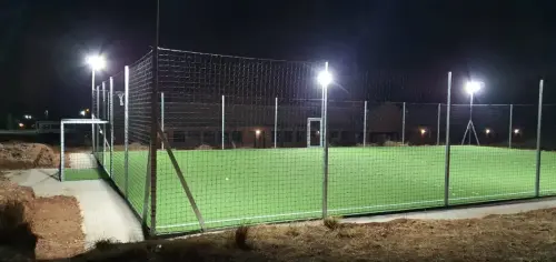 sport pitch with lights