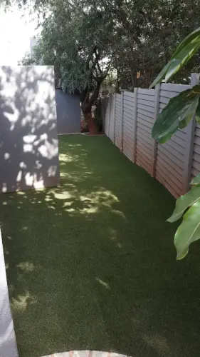 synthetic grass in garden