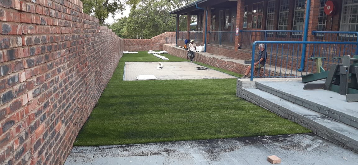 synthetic grass in play area